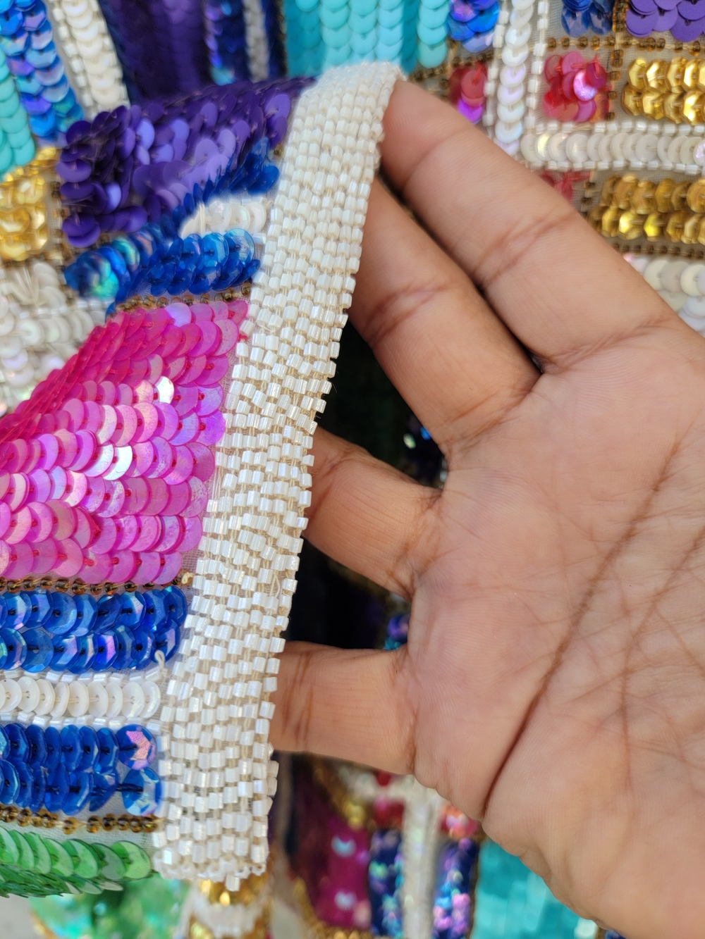 Vintage 80s Laurence Kazar 3X Silk Multicolor Sequin Beaded Jacket Dolly chic - Picture 10 of 15